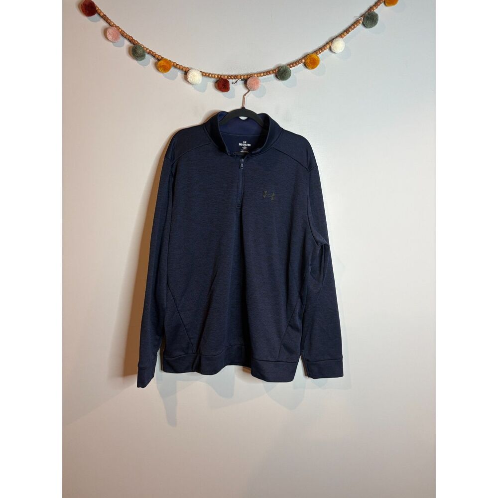 Under Armour Loose Fit navy blue space dye half zip pullover